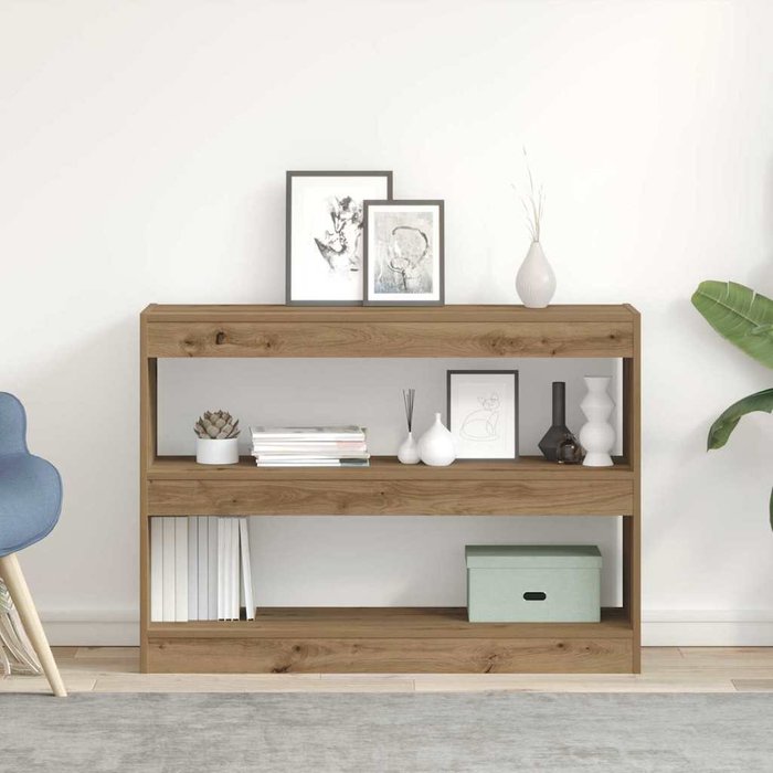 Librería artesanal de roble, 100 x 30 x 72 cm, madera de ingeniería. - pangivo