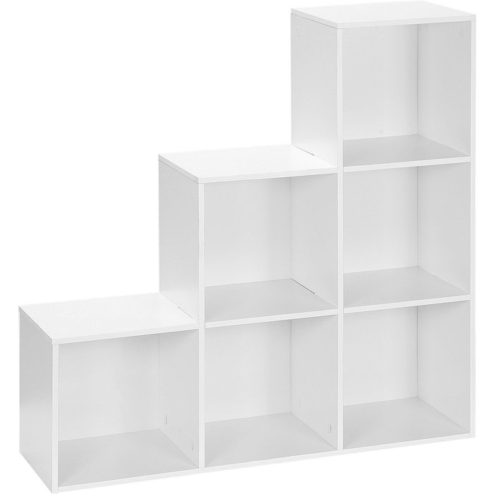 Estantería escalera 6 cubos blanca 91,5x29,5x91,5cm - almacenaje moderno