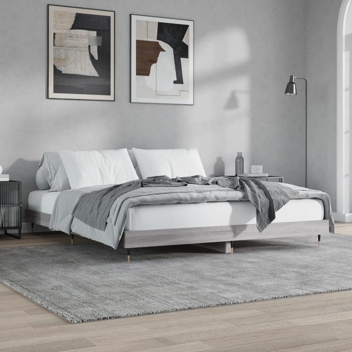 Vidaxl estructura de cama madera de ingeniería gris sonoma 120x200 cm