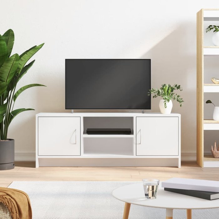 Mueble de tv blanco 102x30x37,5 cm madera de ingeniería