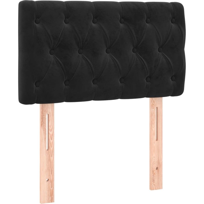 Cabecero de terciopelo negro 80x7x78/88 cm - comfortxl