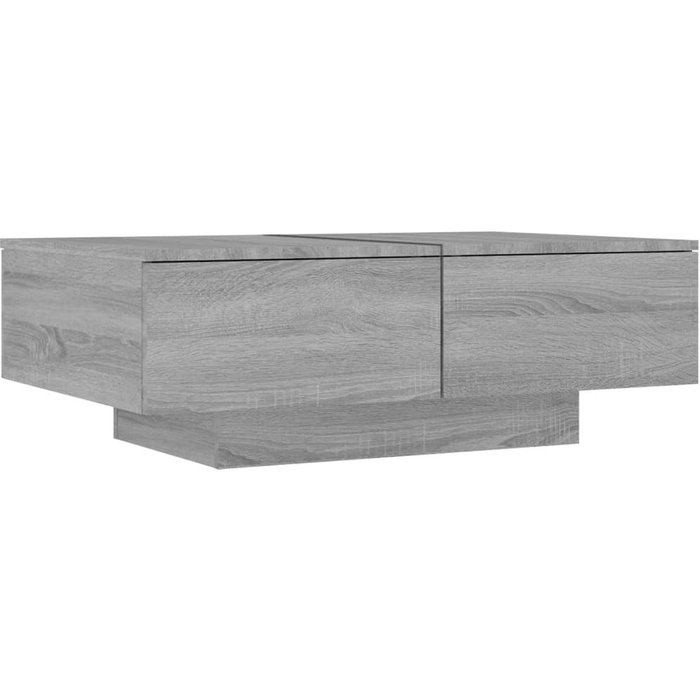Mesa de centro con cajones 90 x 60 x 31 cm madera de ingeniería gris dec040160