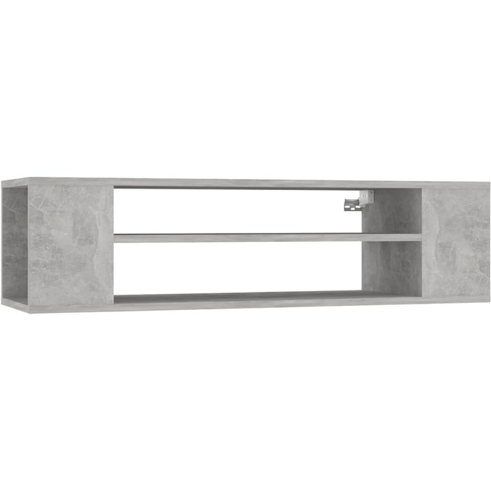 Mueble de tv de pared de contrachapado gris hormigón 100x30x26,5cm - comfortxl