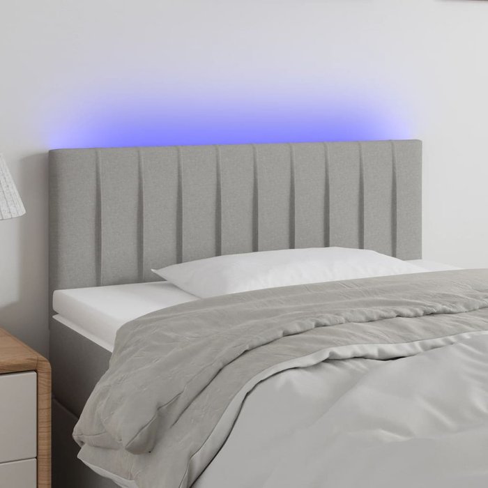 Cabecero led gris claro 90x5x78/88 cm tela