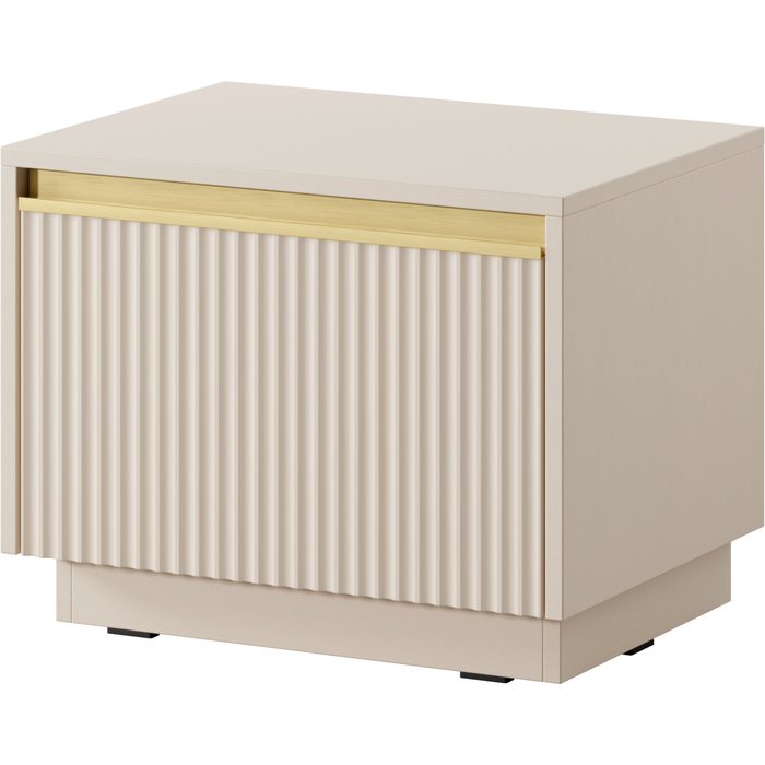 Mesita de noche: beige arena, 53,6 cm x 42 cm x 39 cm