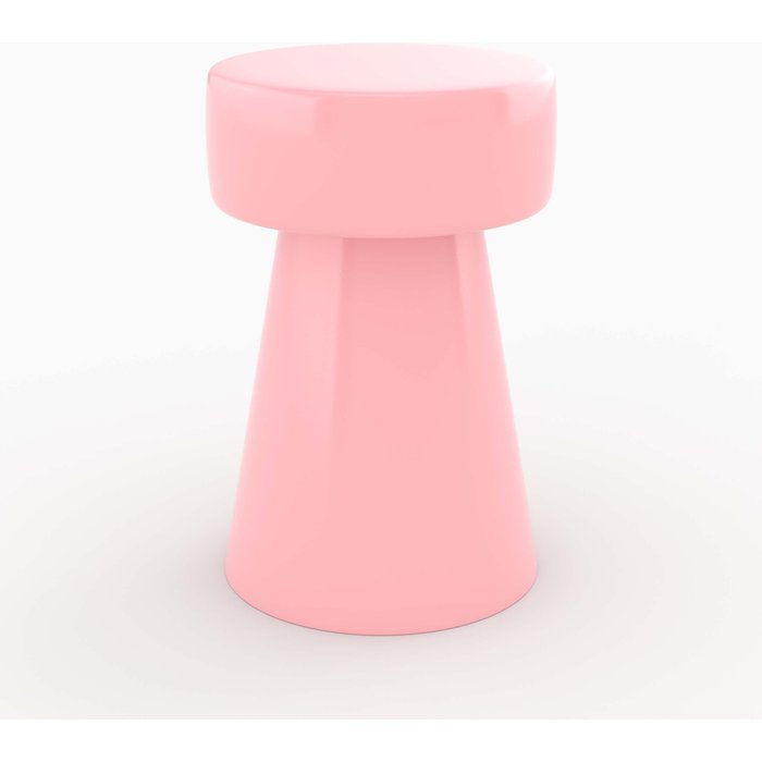 Mesa auxiliar redonda de metal rosa - athéna