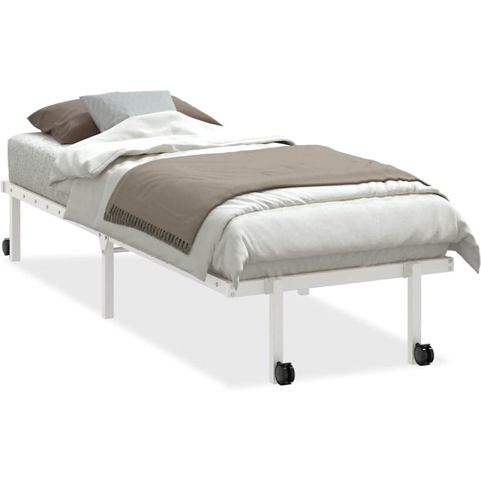 Estructura de cama sin colchón plegable blanco acero 75x190 cm — comfortxl