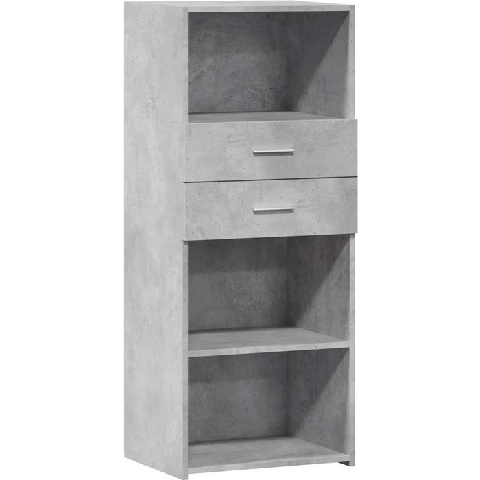 Aparador alto madera de ingeniería gris hormigón 50x42,5x124 cm - comfortxl