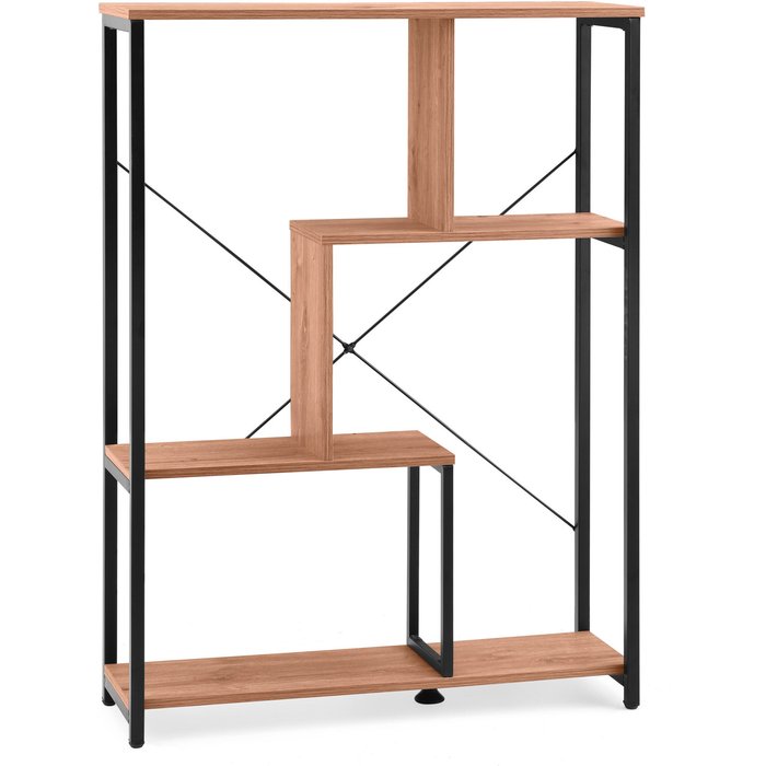 Estantería fija / separador de ambientes kalag eco negro/roble hjh living