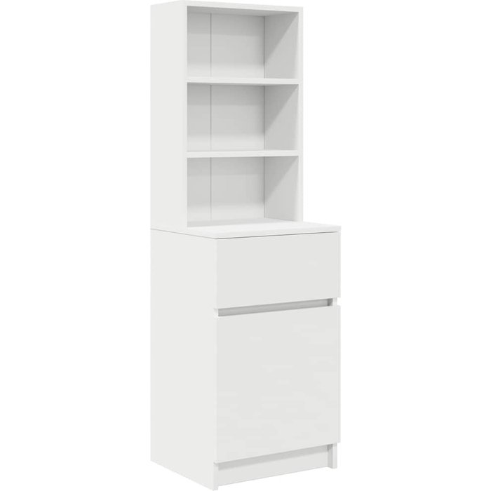 Mesilla de noche de madera de ingeniería blanca 39x35x125 cm - comfortxl