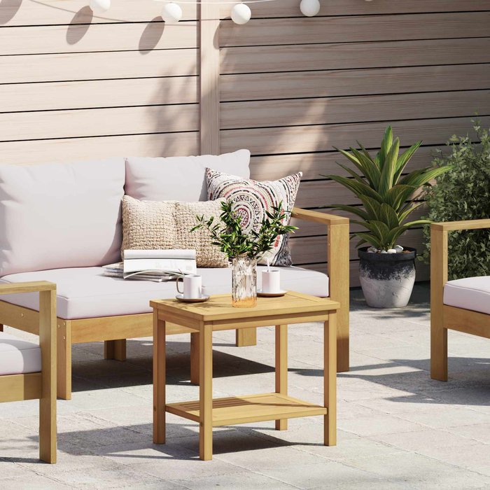 Mesa auxiliar de aceite natural 50 x 35 x 45 cm