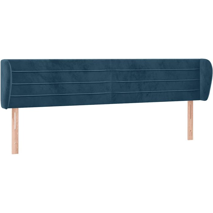 Cabecero cama - mueble cabecero de terciopelo azul oscuro 183x23x78/88 cm
