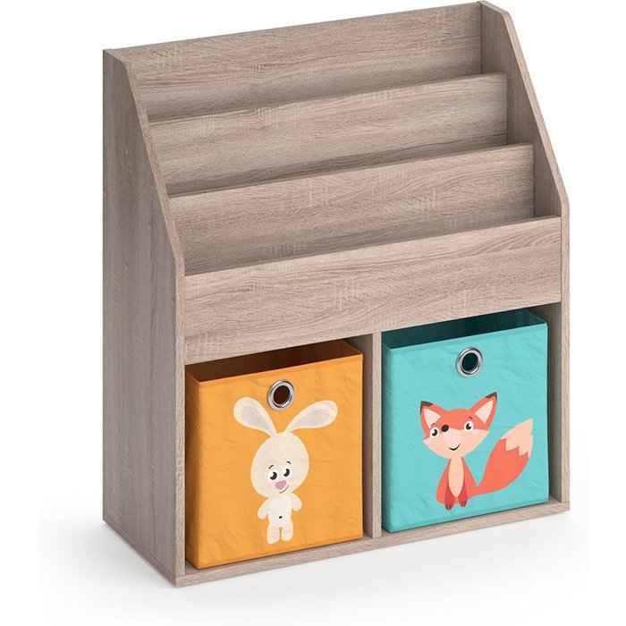 Vicco estantería infantil luigi, sonoma, 72 x 79 cm con 2 cajas plegables opt.1