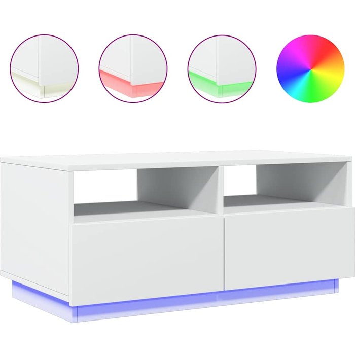 Mesa de centro con luces led blanco 90x49x40 cm - comfortxl