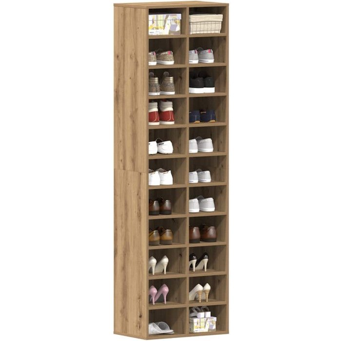 Zapatero de madera contrachapada roble artisian 54x34x183 cm vidaxl