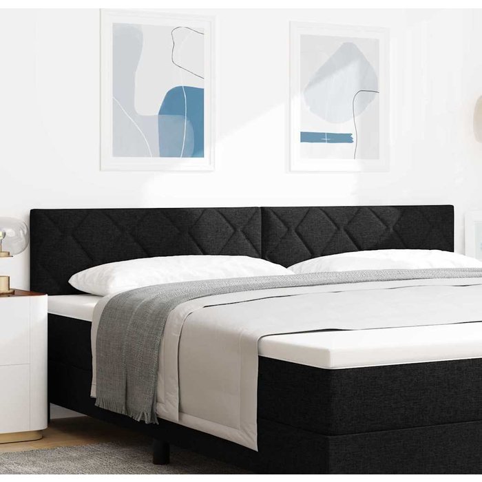 Cabecero led vidaxl diseño de bloques de diamante negro 200 cm tela