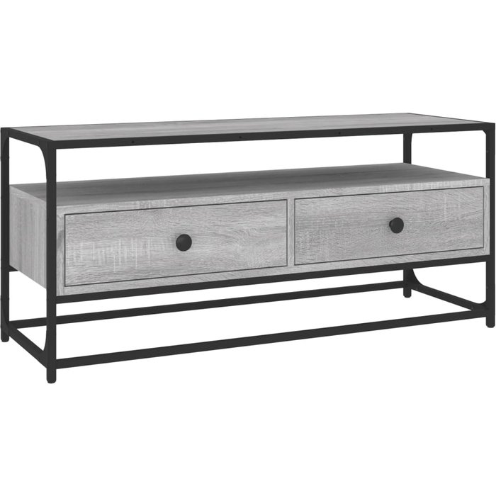 Mueble tv sonoma gris 100x35x45 cm de madera contrachapada