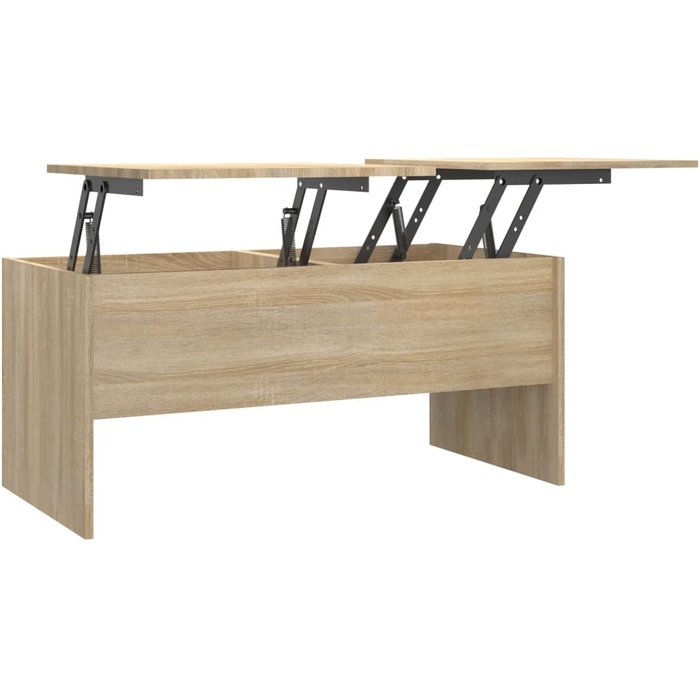 Mesa de centro madera ingeniería roble sonoma 102x50,5x46,5 cm - comfortxl