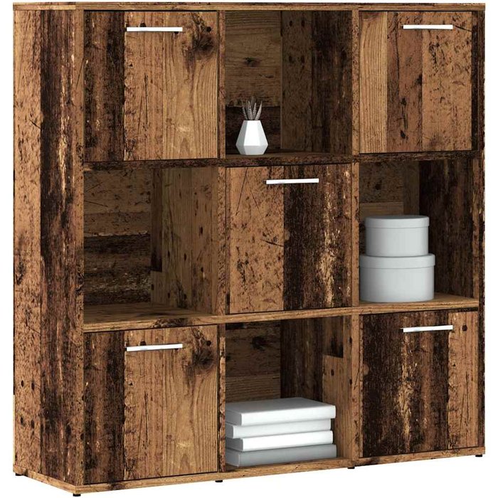 Librería de madera reciclada, 90x28x90 cm, madera de ingeniería. - pangivo