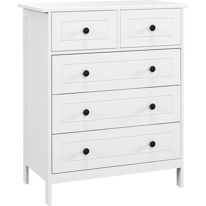 Cómoda blanca 5 cajones 74x40x91cm dormitorio salón moderna almacenaje