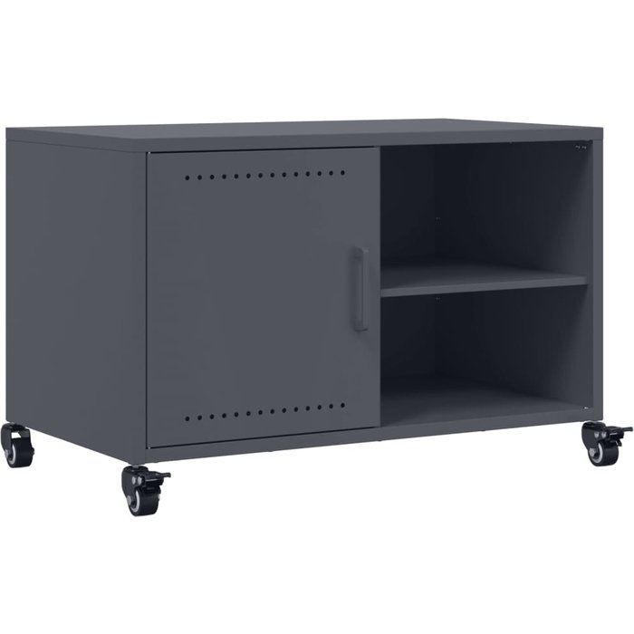 Mueble de tv acero gris antracita 68x39x43,5 cm - comfortxl