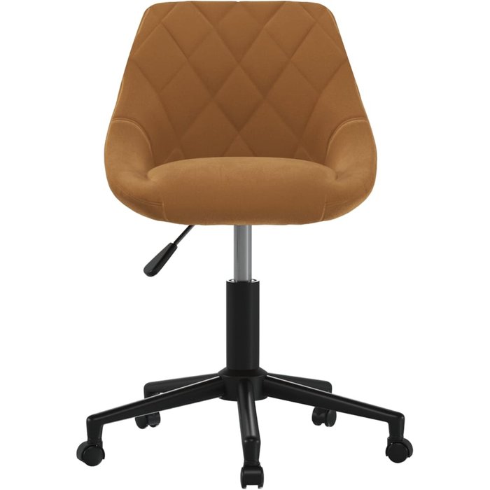 Silla de comedor giratoria de terciopelo marrón