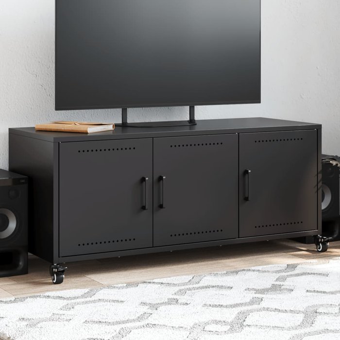 Mueble para tv acero negro 100,5x39x43,5 cm vidaxl