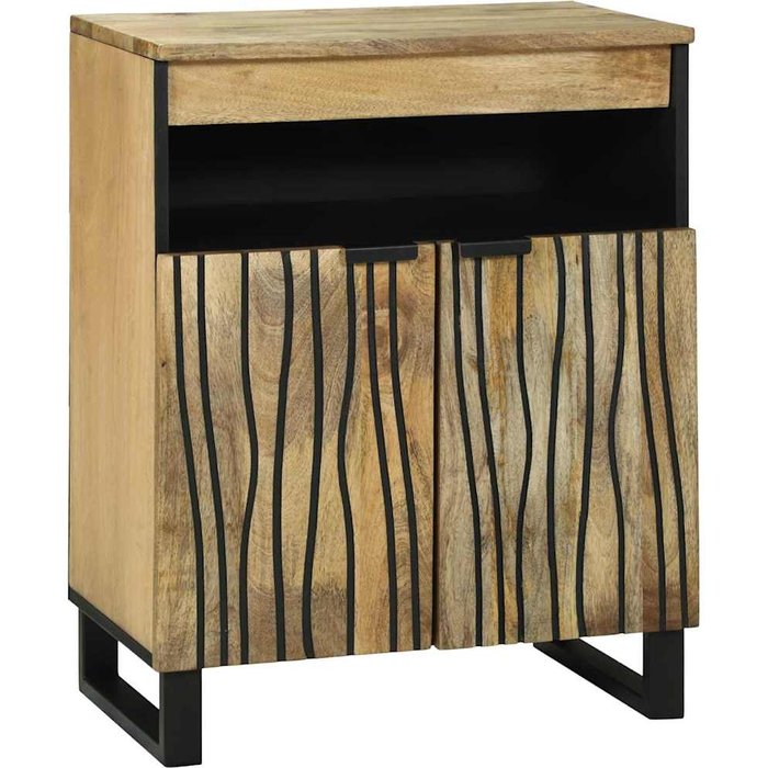 Aparador marrón, 60 x 33 x 75 cm, madera maciza de mango.