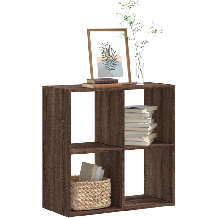 Librería roble marrón 68,5x32x68,5 cm madera contrachapada