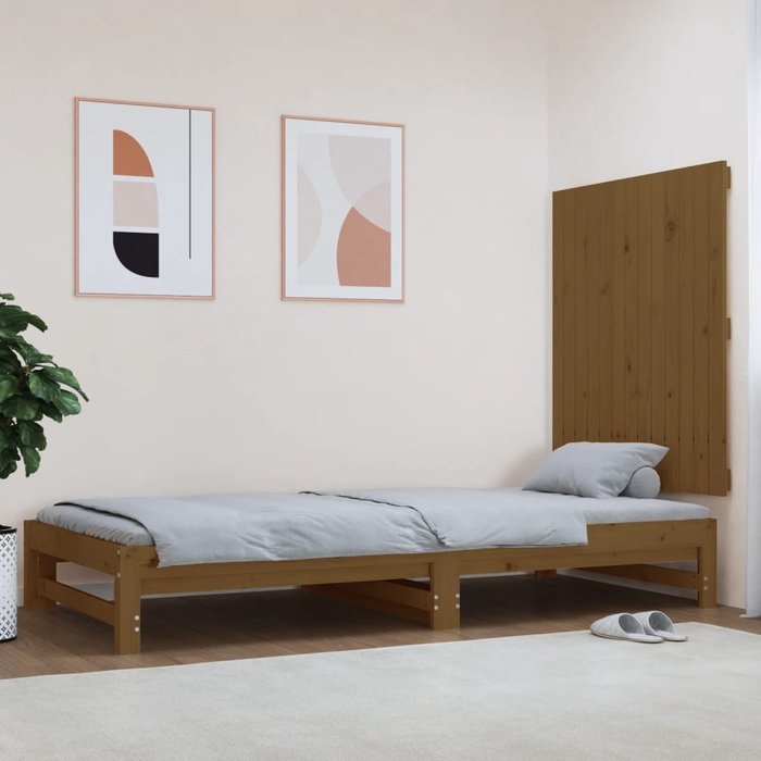 Cabecero de pared marrón miel 82,5x3x90 cm madera maciza de pino
