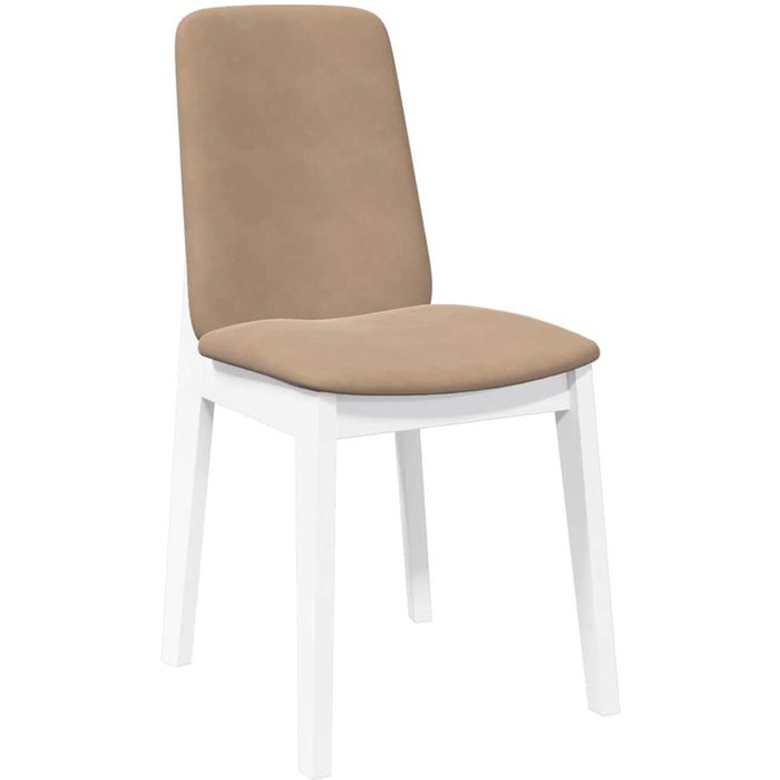 Pack de 2 sillas de comedor syra respaldo ergonómico blanco/marrón