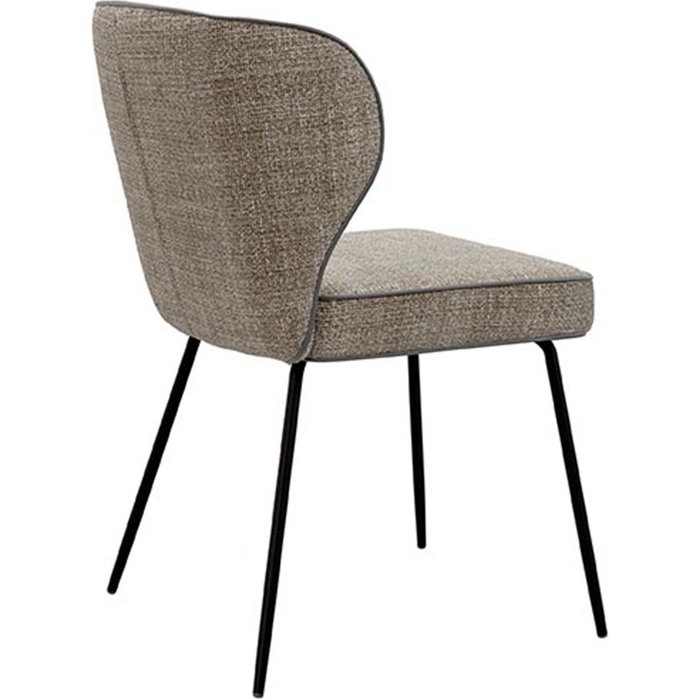 Silla fia tejido jaspeado taupe, ribetes y patas negras