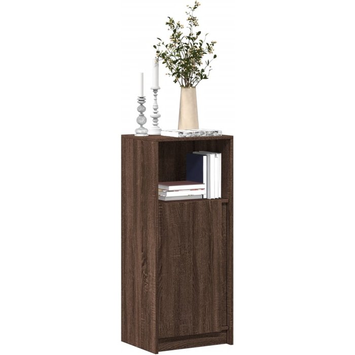 Vidaxl aparador con led madera ingeniería marrón roble 42,5x34x100 cm