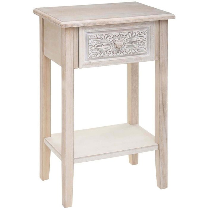 Wellhome mesita de noche 45x30x67,5 cm en blanco