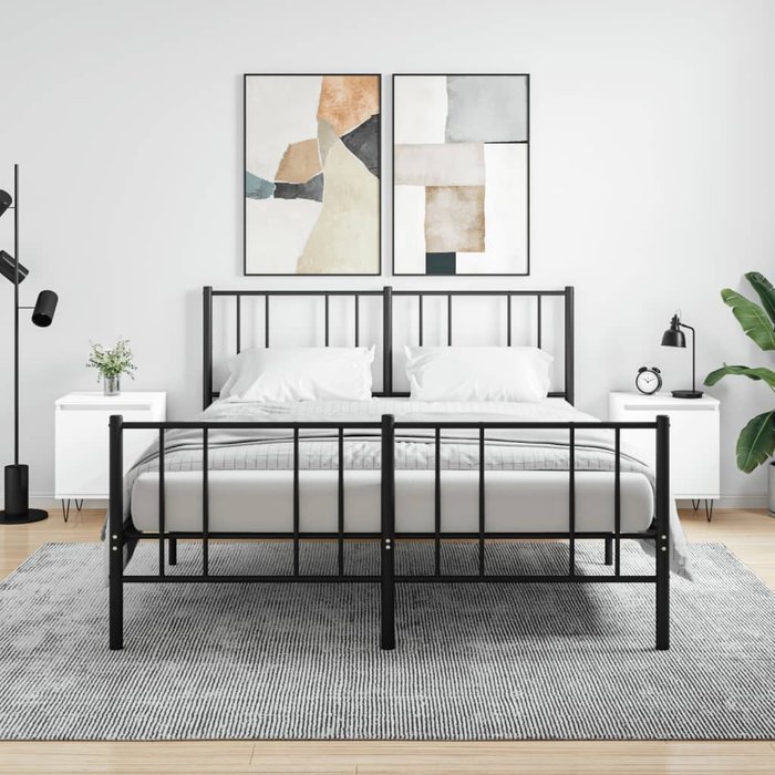 Mesitas de noche 2 uds madera de ingeniería blanco 40x30x50 cm - comfortxl