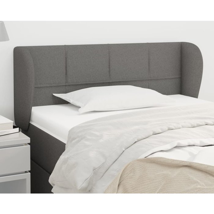 Cabecero de tela gris oscuro 83x23x78/88 cm