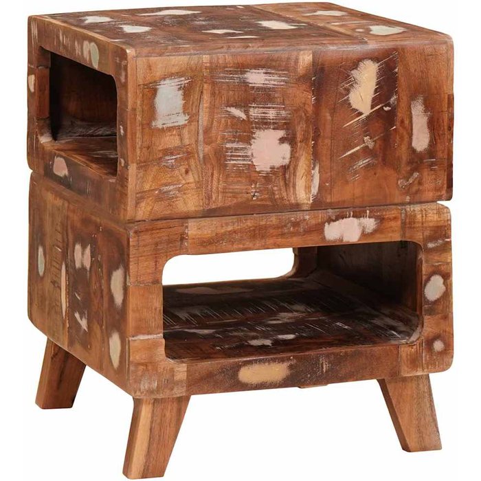 Mesa auxiliar marrón 40 x 40 x 49 cm madera sólida recuperada vidaxl