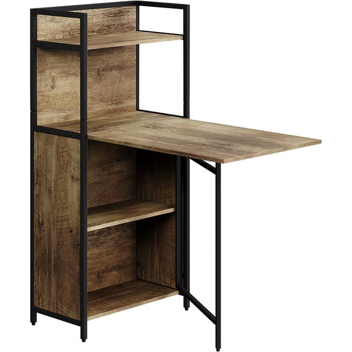 Vicco escritorio savio, roble rústico, 57 x 30 cm con tablero de mesa plegable