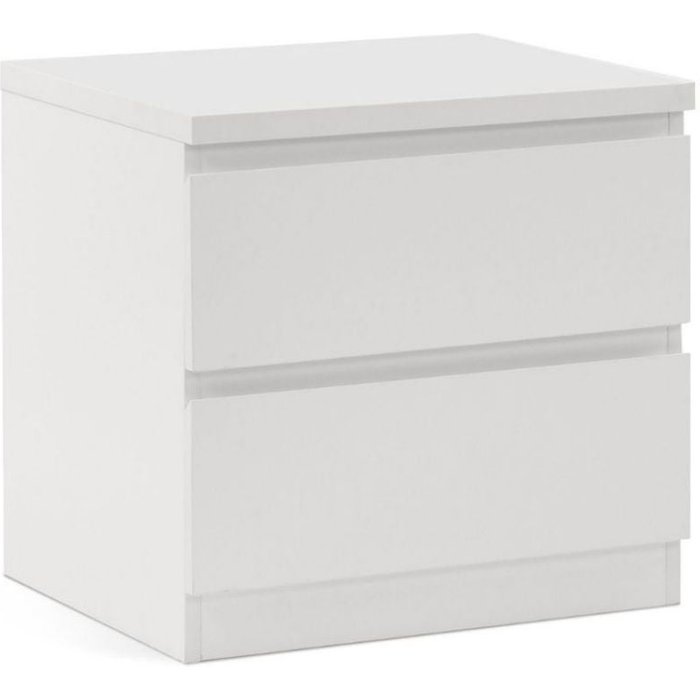 Mesita de noche altaria con dos cajones blanco 48x50x40 cm