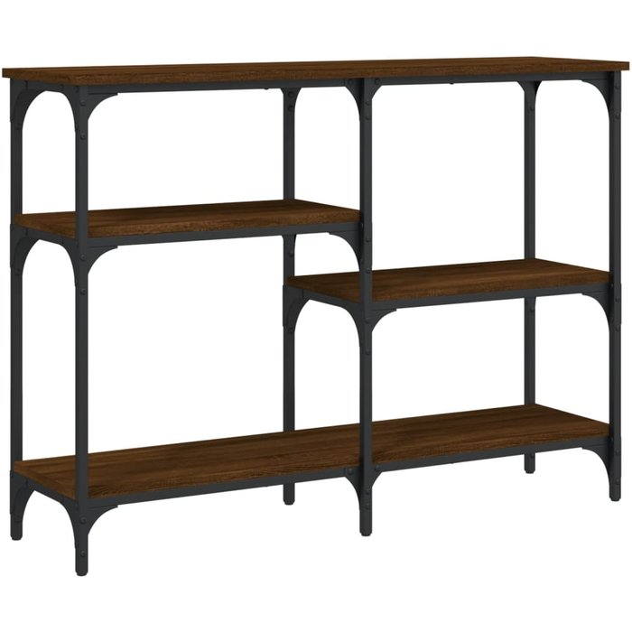 Mesa consola roble marrón 102x29x75 cm madera contrachapada