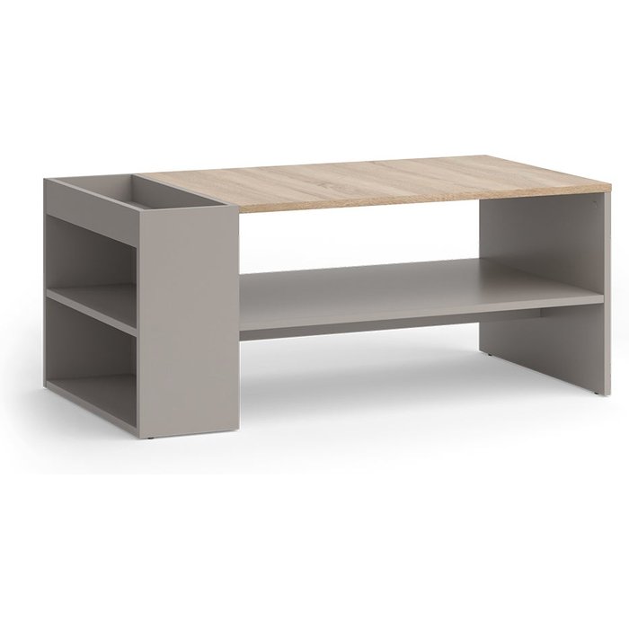 Vicco mesa de centro wido, gris, 100 x 55 cm con estantes