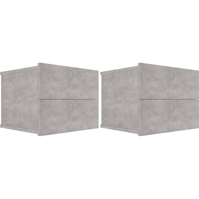 Mesitas de noche 2 uds contrachapada gris hormigón 40x30x30cm - comfortxl