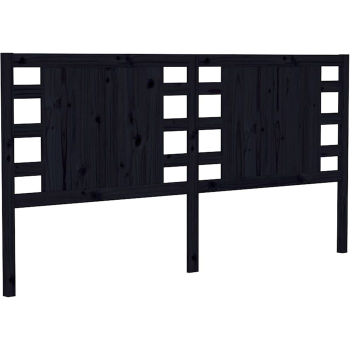 Cabecero de cama - mueble cabecero madera maciza de pino negro 146x4x100 cm