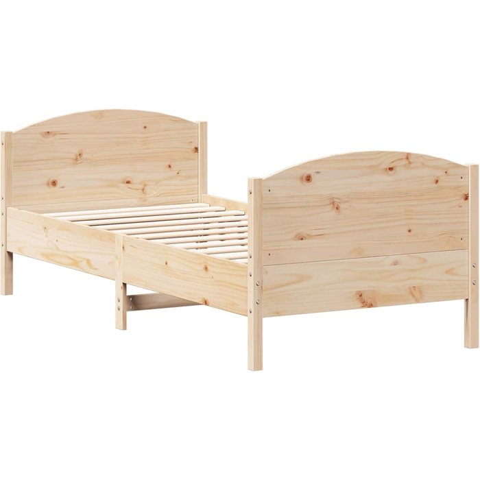 Estructura de cama sin colchón madera maciza pino 75x190 cm — comfortxl