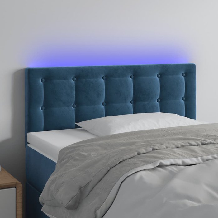 Maison exclusive - cabecero con led de terciopelo azul oscuro 80x5x78/88 cm