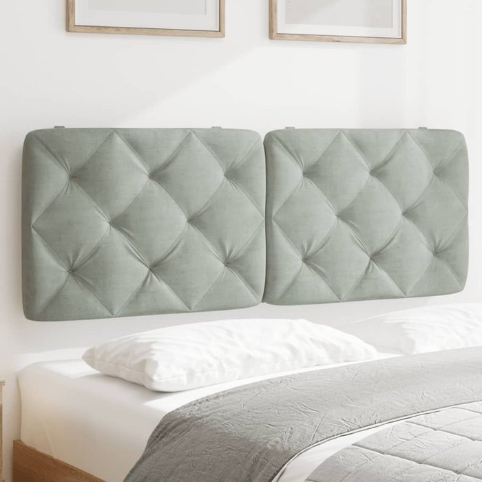 Maison exclusive - cabecero de cama acolchado terciopelo gris claro 140 cm
