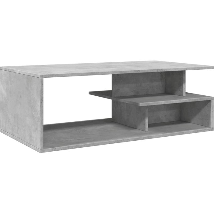 Mesa de centro de madera compuesta gris hormigón 102x55x35 cm - comfortxl