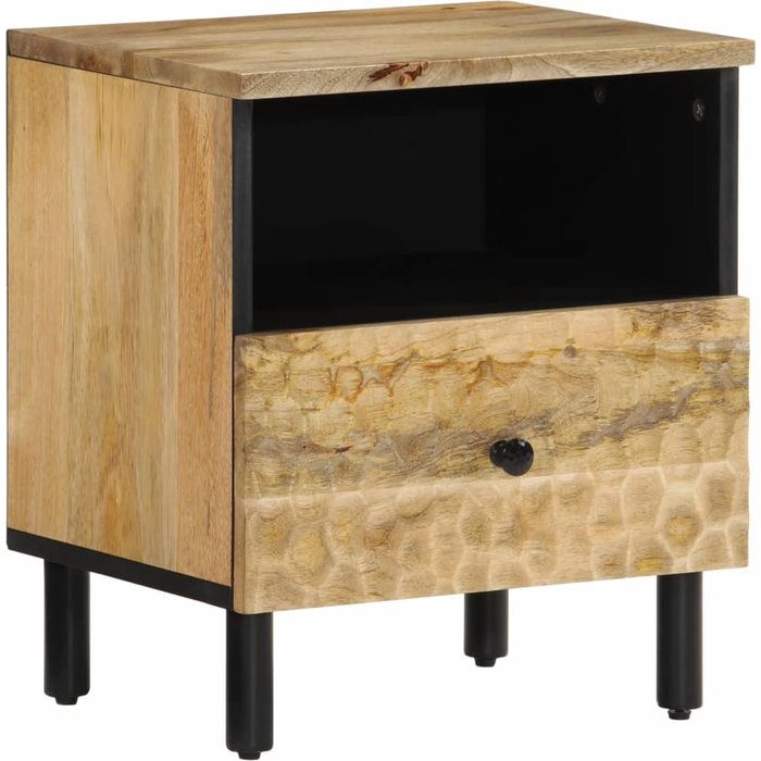 Mesita de noche de 40x33x46 cm, madera maciza de mango. - pangivo