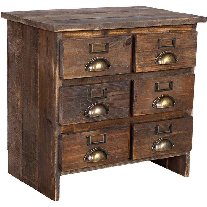 Mesita de 6 cajones de madera 48,5x31x46h cm