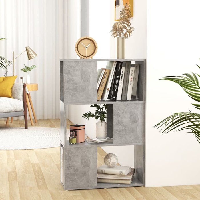 Maison exclusive - librería separador contrachapada gris hormigón 60x24x94 cm